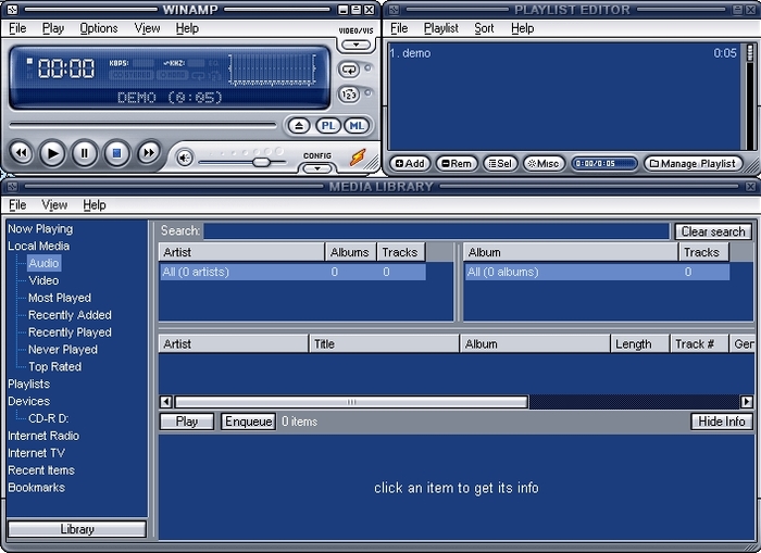 Interfaz de Winamp 5.x