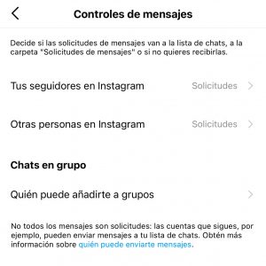 Desactivando los mensajes directos en Instagram