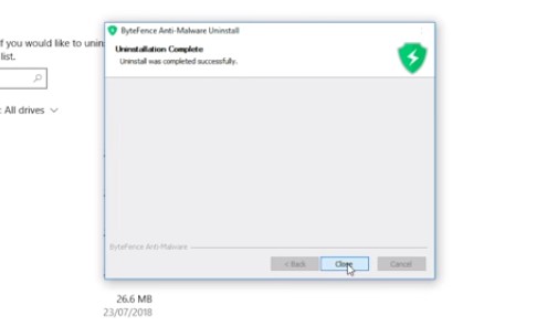 Cómo desinstalar ByteFence Anti Malware de Windows 10