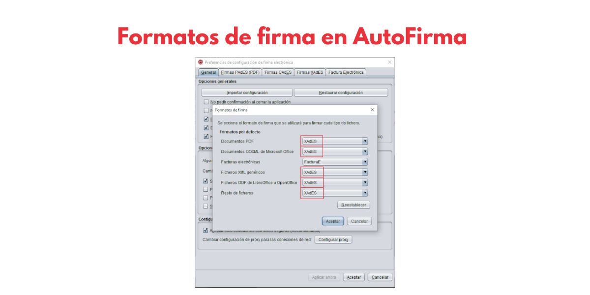 Formatos de firma en AutoFirma