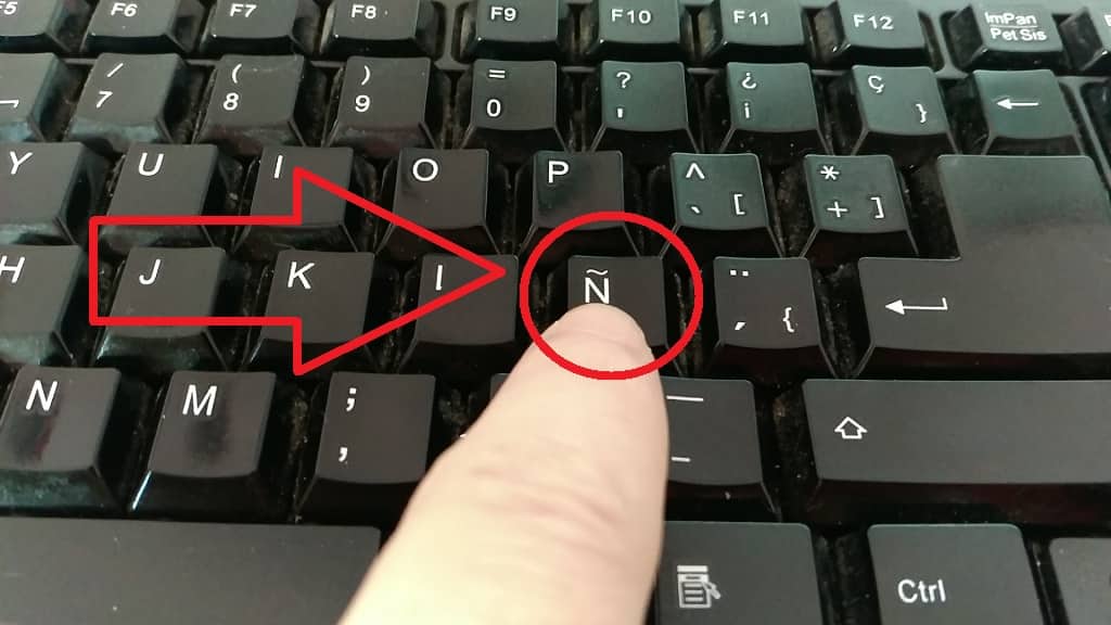 Escribir la letra ñ en un teclado inglés de laptop o pc