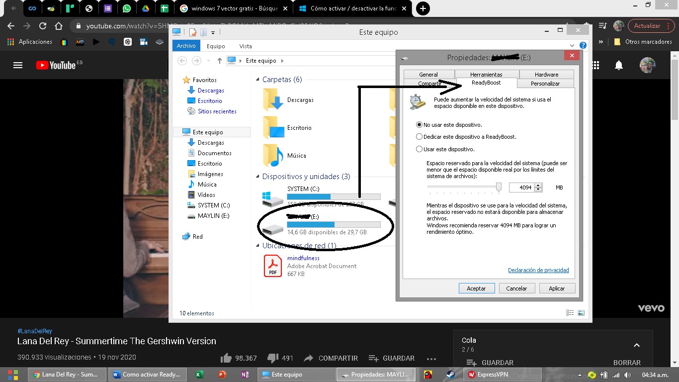 Cómo activar ReadyBoost en Windows 7