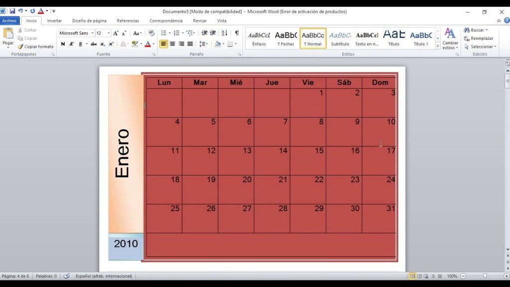 Cómo hacer o insertar un calendario en Word - Tecnoguia