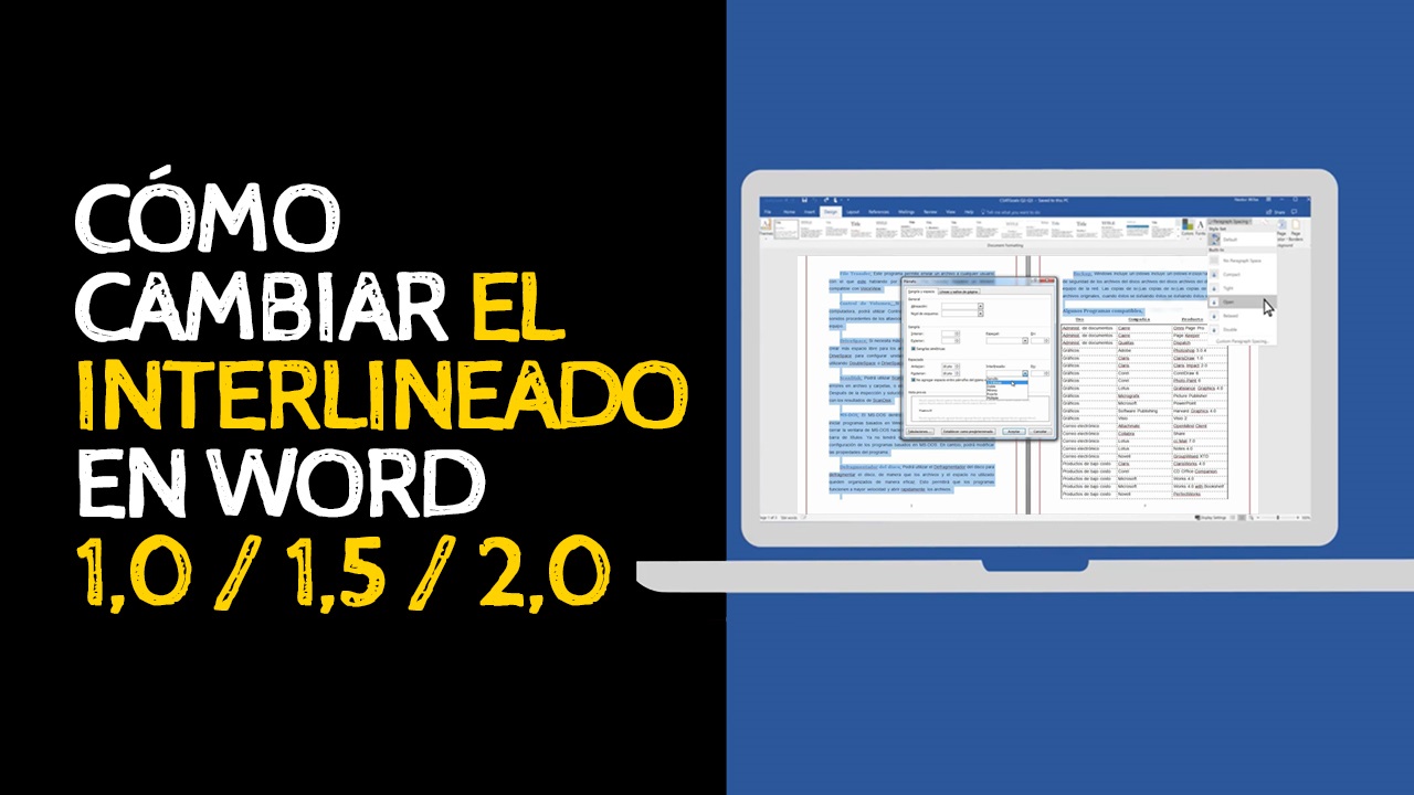 Cómo poner interlineado en word