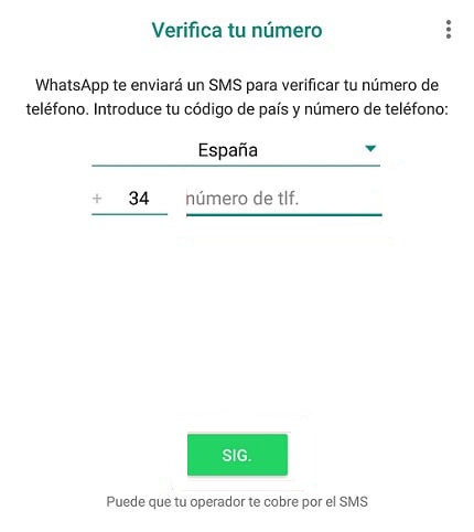 Activar WhatsApp sin SIM