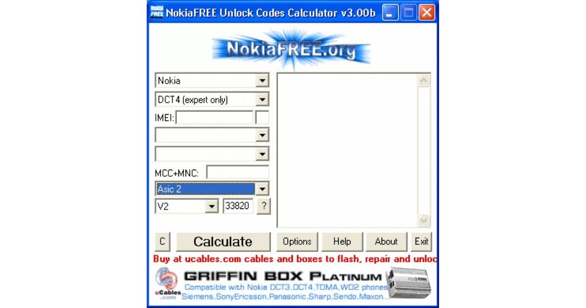 NokiaFree Unlock Codes Calculator