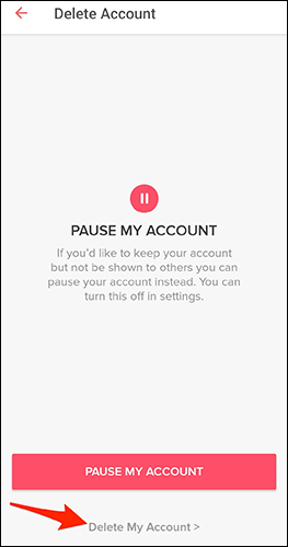 Eliminar tu cuenta de Tinder desde la app
