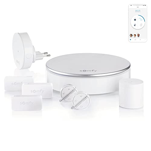Somfy 2401497 Home Alarm, Alarma para casa, Sistema inalámbrico anti robo, Compatible con Alexa, Google Assistant y TaHoma, Gris Plateado