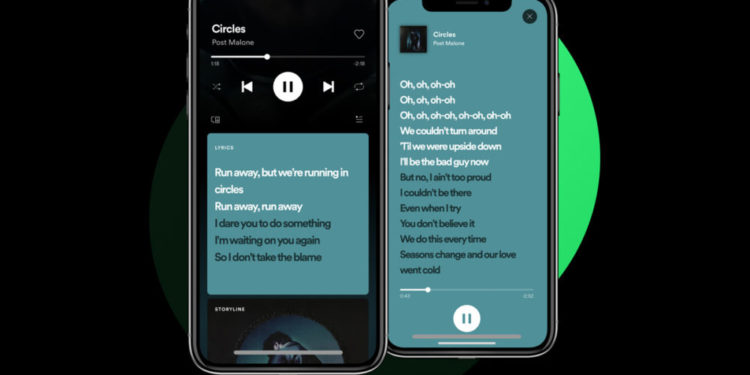 ver las letras de las canciones de Spotify