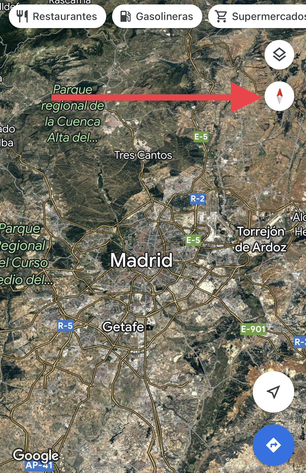 orientación en Google Maps