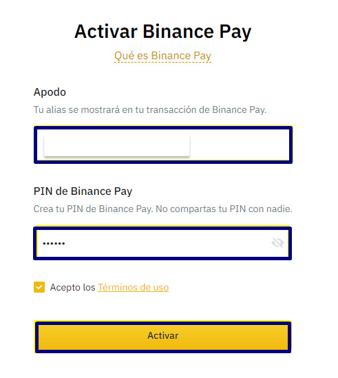 activar Binance Pay