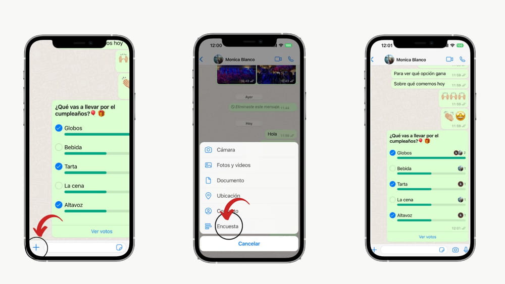 crear encuestas de whatsapp ios