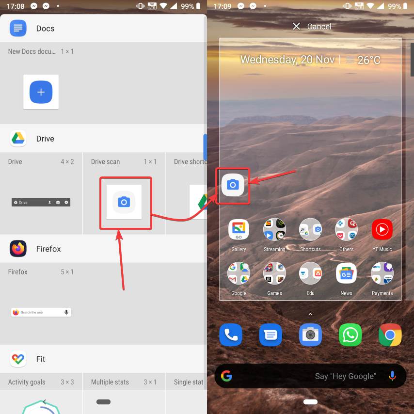 google drive scanner widget