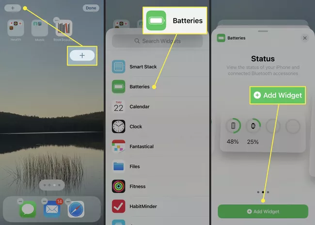 Añadir widget de bateria en iPhone