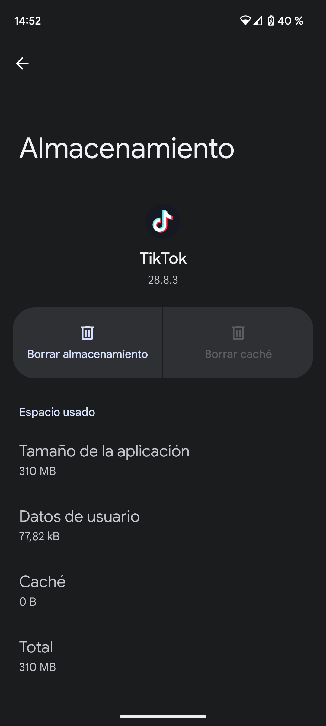 Elimina la caché de TikTok