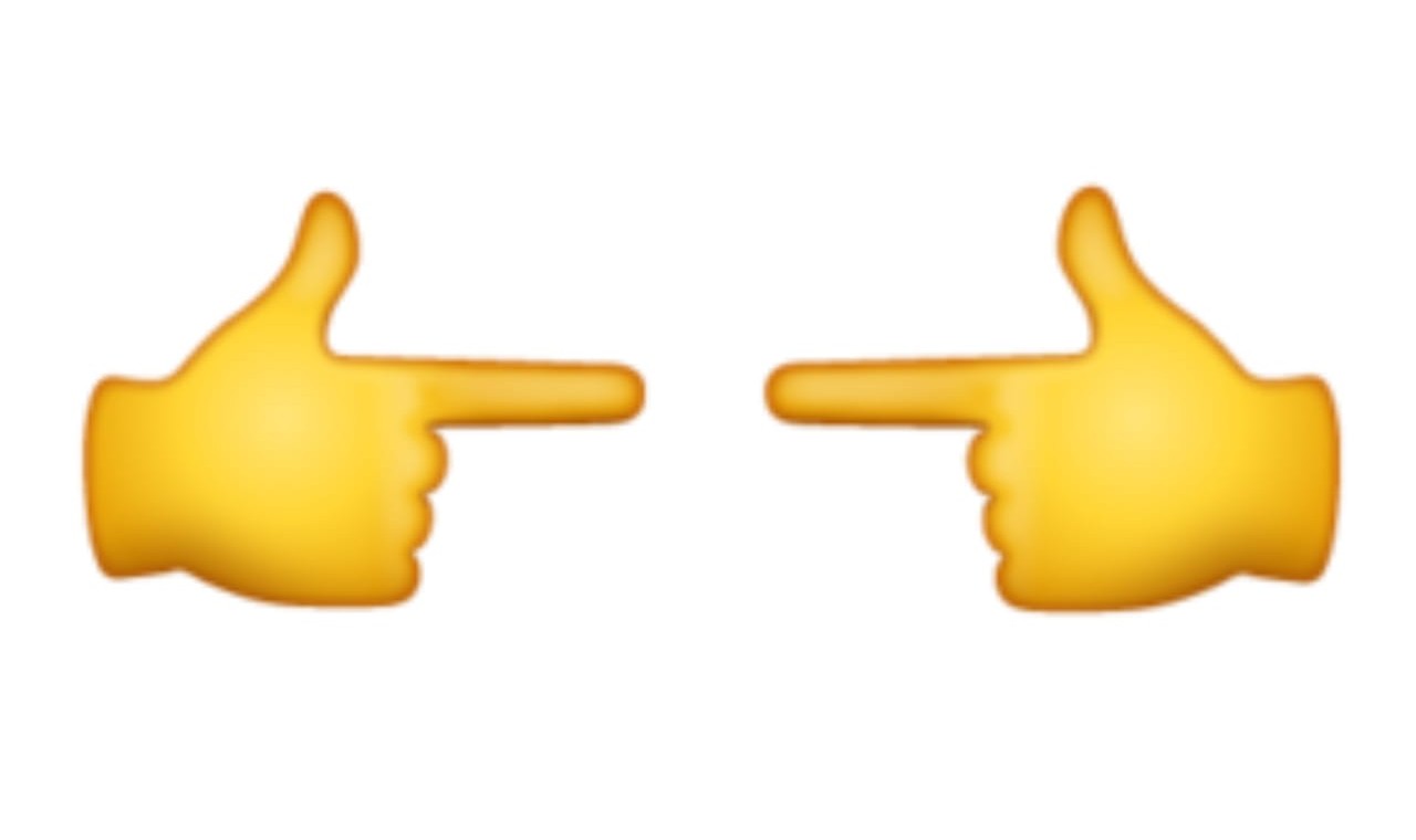 Emoji de la mano apuntando hacia la izquierda y la derecha