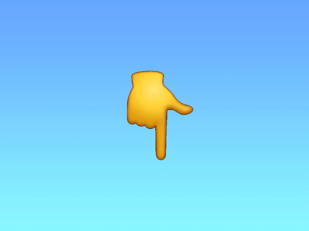 Emoji del dedo índice apuntando hacia abajo
