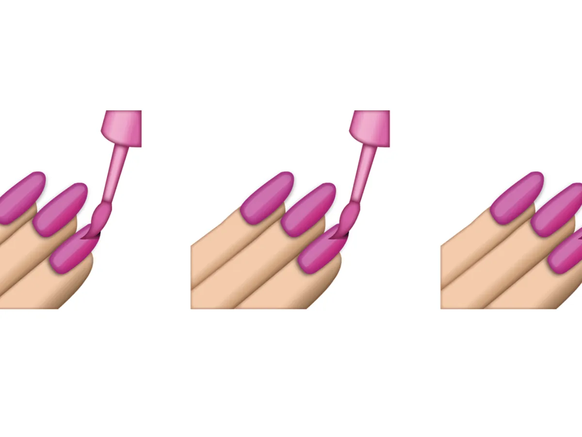 Emoji de la mano con uñas esmaltadas
