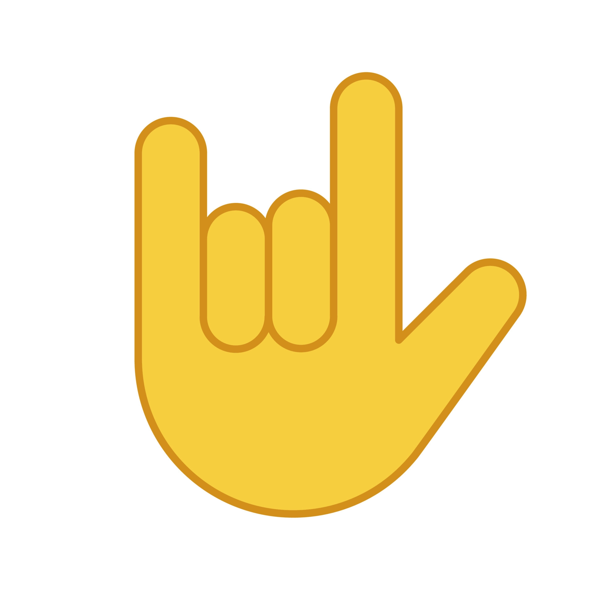 Emoji de la mano con gesto de cuernos

