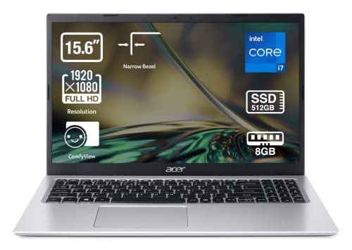 Acer Aspire 3 A315-58 - Ordenador Portátil 15.6” Full HD LED (Intel Core i7-1165G7, 8 GB RAM, 512 GB SSD, Intel Iris Xe Graphics, Sin sistema operativo) Color Plata - Teclado QWERTY Español
