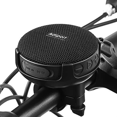 Adiport Altavoz Bluetooth Bicicleta, Altavoces inalámbricos Bluetooth 5.0 para Bicicleta con Micro SD,IPX7 Impermeable y a Prueba de Golpes, Portátil para Ciclismo de montaña en Carretera