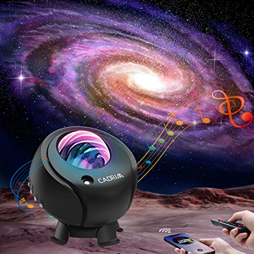 Cadrim Proyector Estrellas Lámpara de Proyector Estrellas Galaxia HiFi Bluetooth Control Remoto Proyector Galaxia 24 Color luz nocturna Lámpara de Estrellas Bebe Dormitorio Decoración de Fiesta Negro