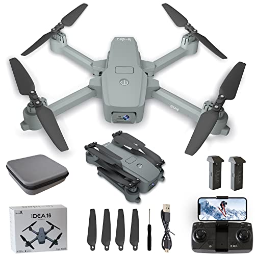 Dron con Cámara 4K, IDEA16 RC FPV, 2 Cámaras/Posicionamiento de Flujo óptico, mando a distancia, para Principiantes, Modo sin Cabeza, Cuadricóptero WIFI Plegable de 5 GHz