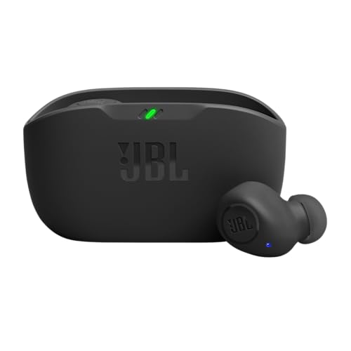 JBL Wave Buds, auriculares inalámbricos In-Ear con resistencia al agua IP54 e IPX2, bajos potentes y 32 horas de duración de la batería, en negro