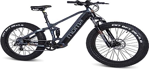 Moma Bikes Bicicleta Eléctrica Fatbike, E-FAT26PRO, Full SHIMANO Altus 8v, Frenos de Disco Hidráulicos, Batería Litio integrada y extraíble de 48V 13Ah