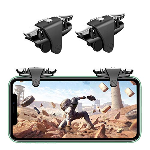 Newseego PUBG Mobile Phone Game Trigger,Botón Ajustable Estirable Teclas de Disparo y Puntería con Mando de Alta Sensibilidad Disparador Móvil para Reglas de Supervivencia para iPhone/Android-Negro