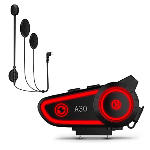 Charmin Bluetooth Auriculares Casco Moto,con Sistema de ComunicacióN ManosLibresy,FuncióNde,ReduccióNde,RuidoparaunaVariedaddMontados en Casco’Bluetooth Cascos Moto‘Negro