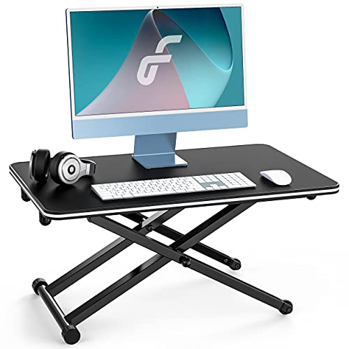 Fenge Standing Desk Converter 26''/65.3cm Convertidor de Escritorio de Pie para Computadora Portátil Escritorio de Pie Ajustable en Altura (Negro)