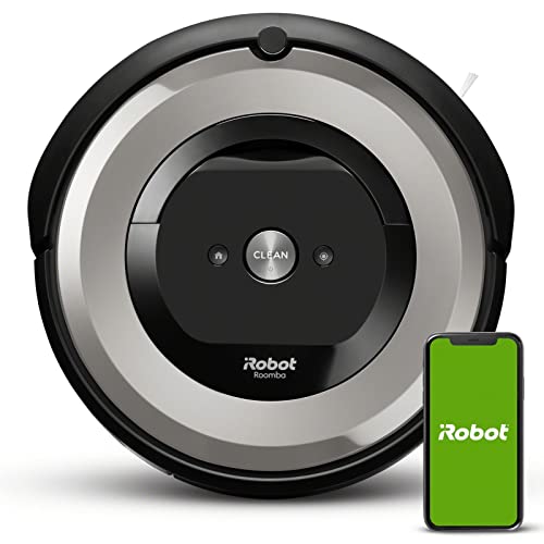 iRobot Robot Aspirador con conexión Wi-Fi Roomba e5154, 2 cepillos de Goma multisuperficie, óptimo para Mascotas, Compatible con Asistente de Voz, Depósito Lavable, Color Plata