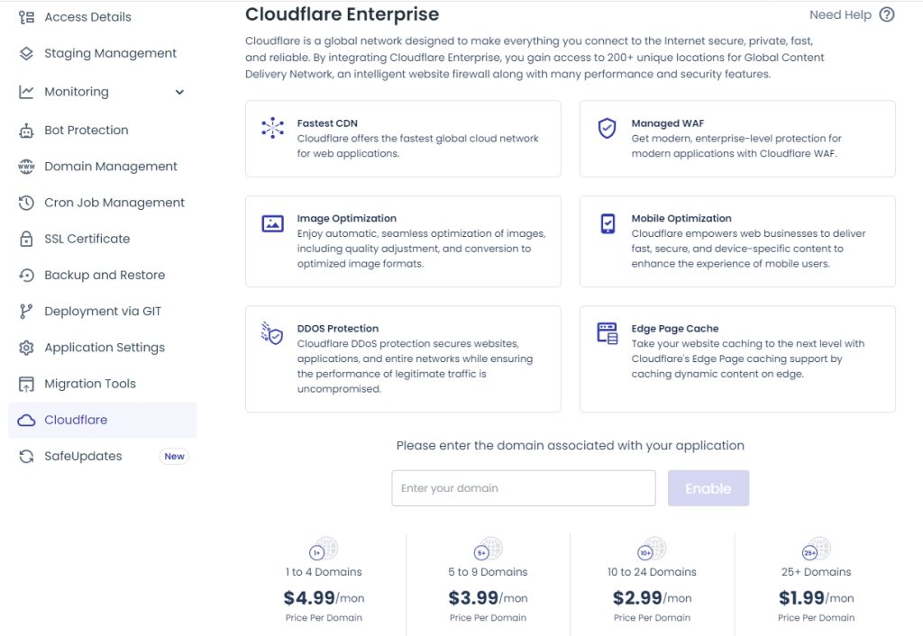 Cloudflare Enterprise addon (Cloudways)
