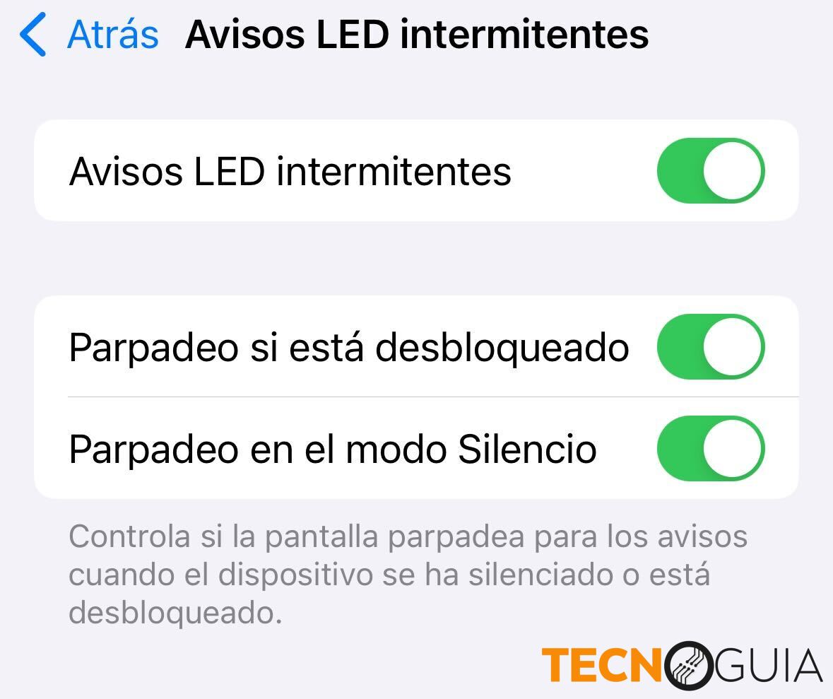 notificaciones LED iPhone