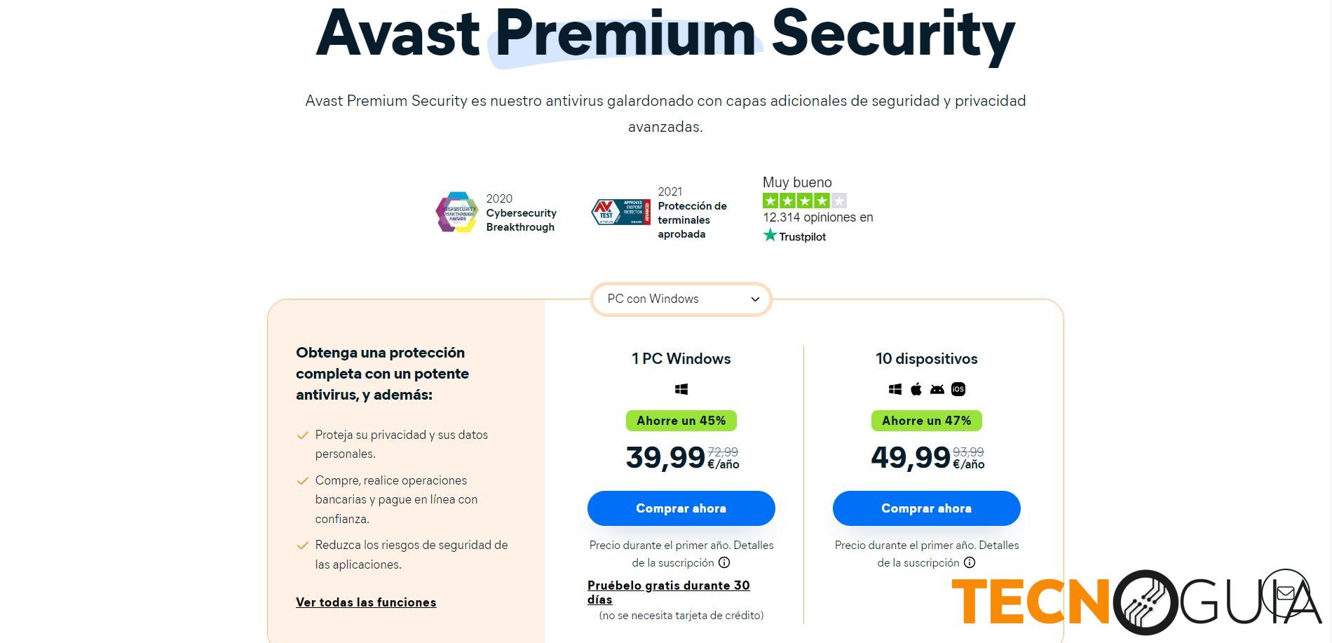 Avast premium Security web