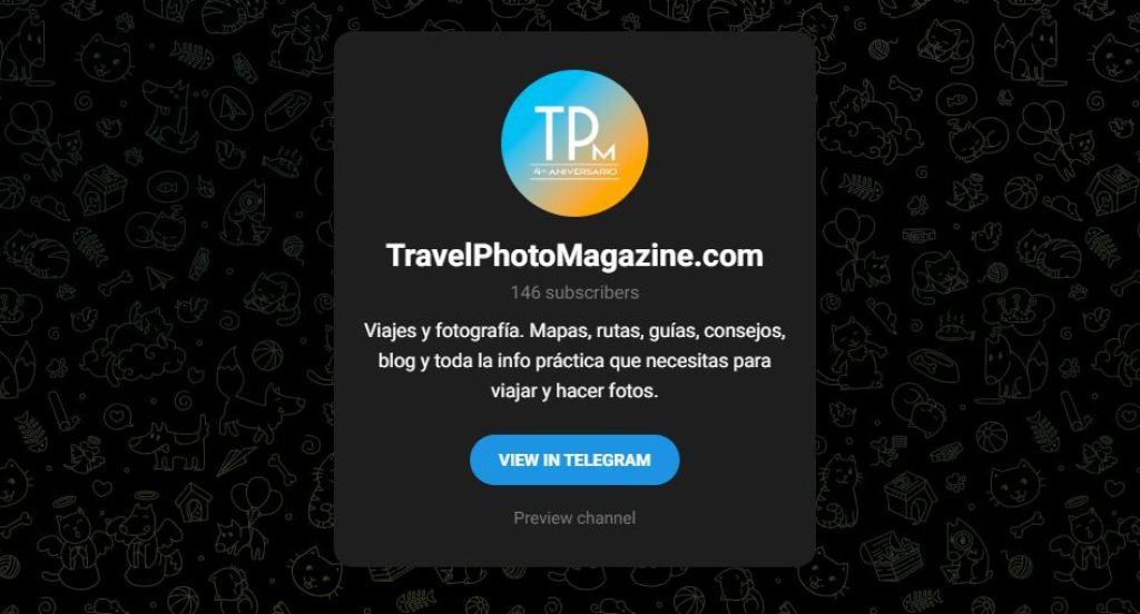 canales de telegram travelphotomagazine