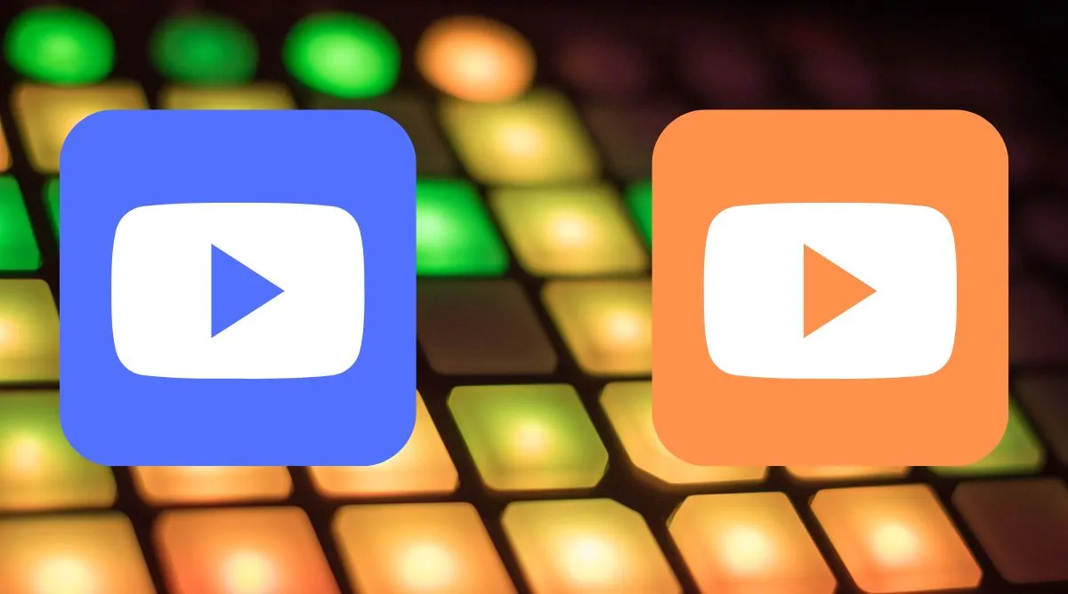 YouTube azul y YouTube naranja
